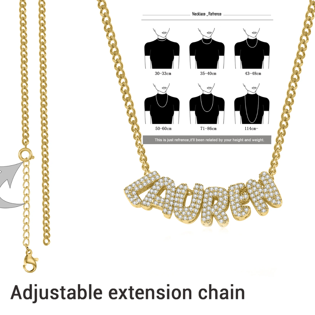 Necklace For Women Name Pendant Movable Letter