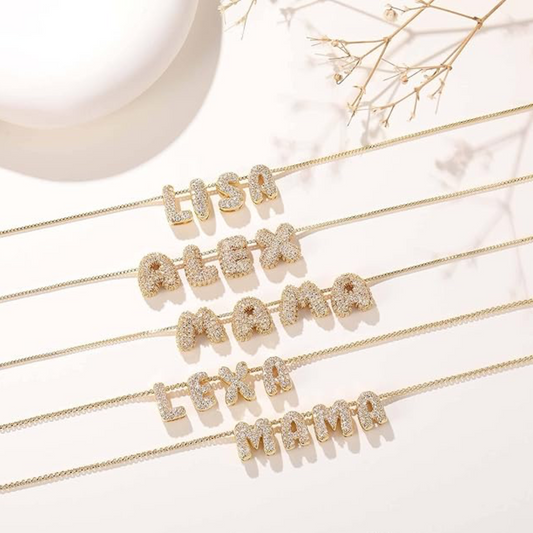 Necklace For Women Name Pendant Movable Letter